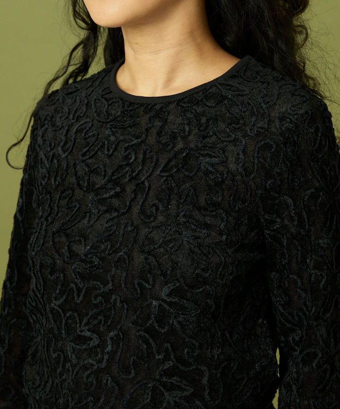 Mesh Velour Top
