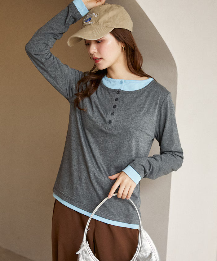 Henry Neck Layered Long Sleeve T Limited Edition