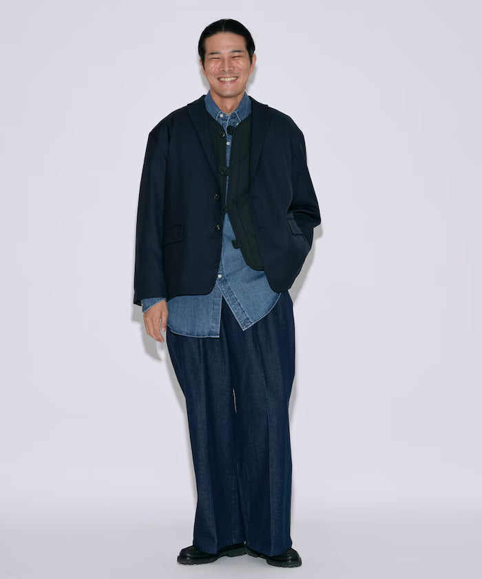 Sleeve-Contrast Tailored Jacket / Relaxed Fit