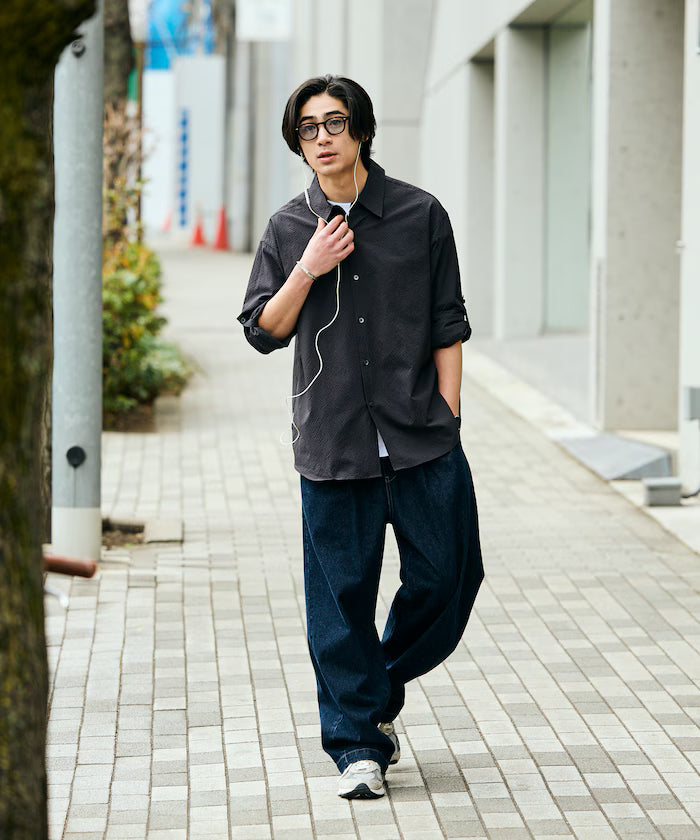 AiRide/Air Ride Relax Fit 2WAY Roll Up Sheer Seersucker Shirt/Pocketable/Quick Dry/UV Cut [Limited Release]