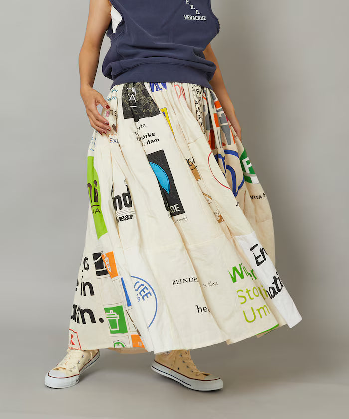 vintage European eco bag remake skirt