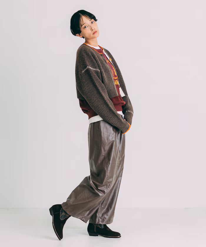 Short Length Color-block Knit Cardigan