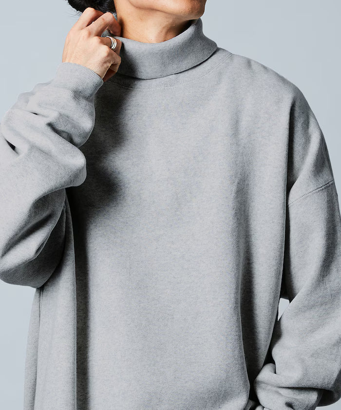12oz Heavyweight Big Silhouette Turtle Neck Sweatshirt [Limited Edition] - Heather Gray