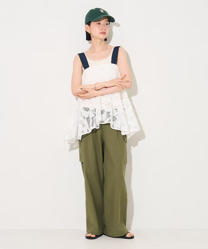 Flower Motif Batten Lace Iris Hem Camisole Top 【Limited Edition】