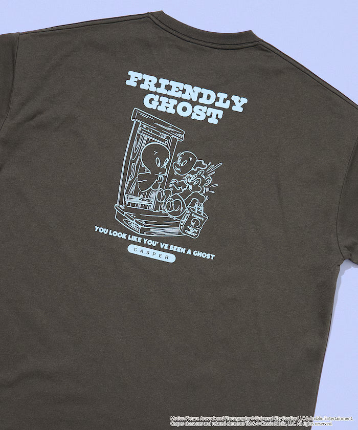 Casper the Friendly Ghost/キャスパー 別注 ビッグシルエット バックプリント クルーネックTシャツ 【限定展開】 - Charcoal