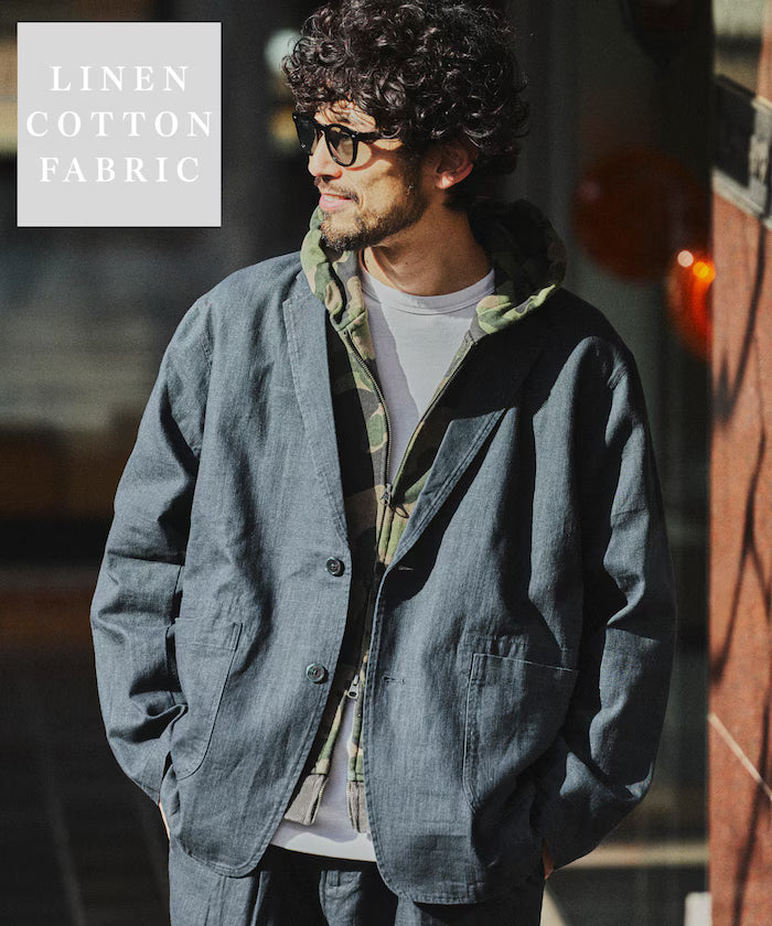 LINEN COTTON JACKET (Compatible with Setups) - Charcoal Gray
