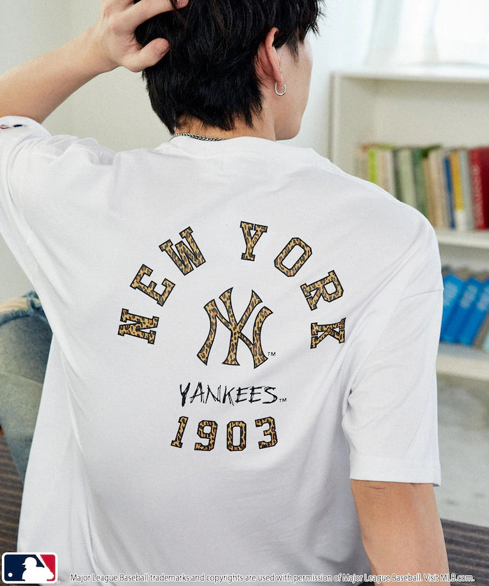 Limited Edition MLB Leopard Print Logo T-Shirt - Off-White