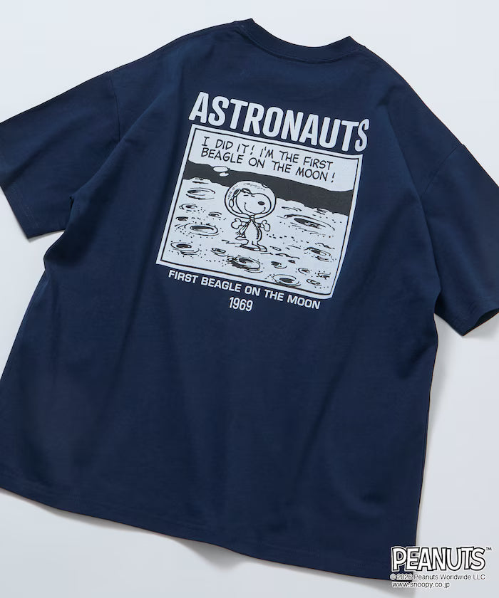 PEANUTS/Peanuts Exclusive Big Silhouette Back Print Crew Neck T-Shirt/ASTRONAUTS 【Limited Edition】