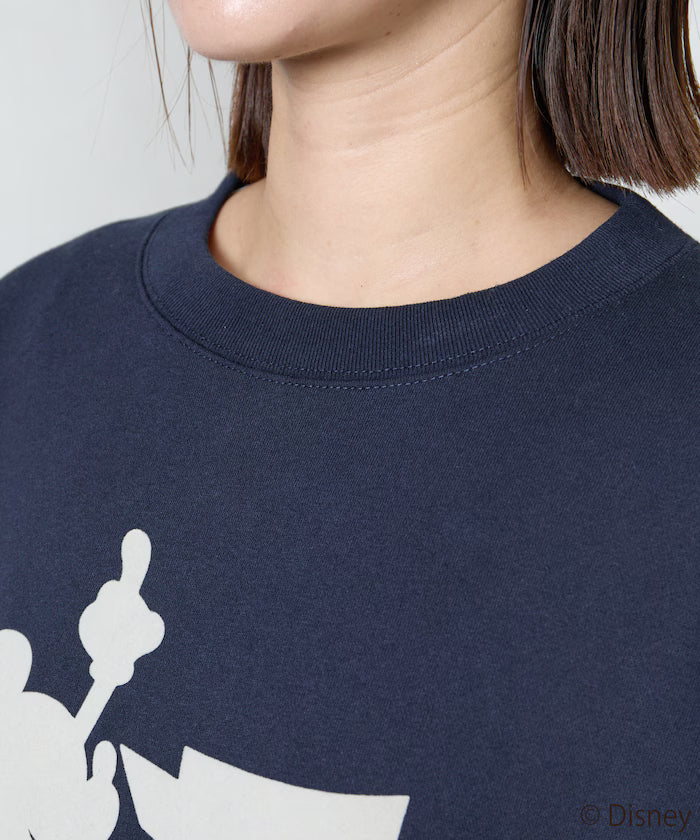 FREAK'S STORE×Ami Maeda/Disney/Mickey Mouse/Mickey Mouse/Flock Print Sweatshirt [Limited Edition]