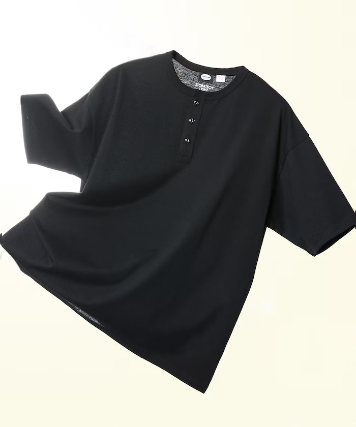 STORATECH/Stratech Lightweight Henley Neck T-Shirt/Antibacterial/Odor Resistant/Antimicrobial/UV Cut/Contact Cooling/Dry Fast 【Limited Edition】