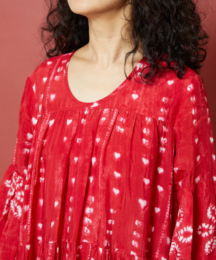 Shibori Print Tiered One Piece