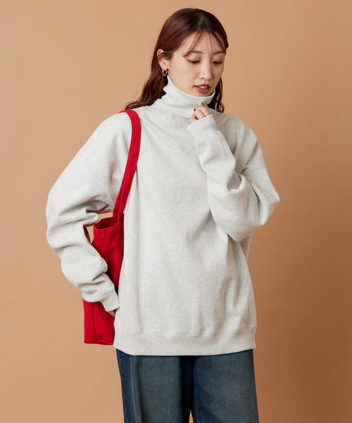 12oz Heavyweight Big Silhouette Turtle Neck Sweatshirt [Limited Edition] - Ash Gray