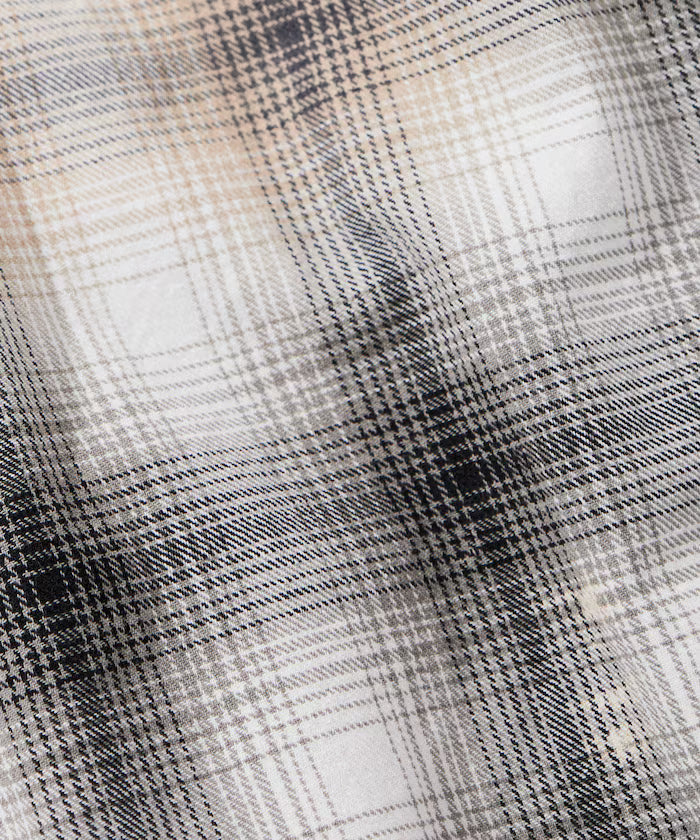 Relax Fit Relaxed Fit Bleached Ombre Check Flannel Shirt [Limited Edition]