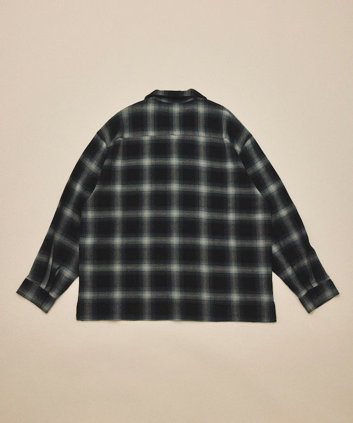 Pre-dyed ombre check sheer shirt relaxed fit