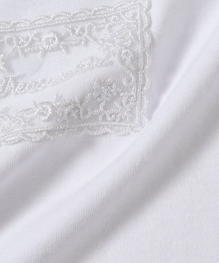 Lace Applique Cotton Modal T-Shirt