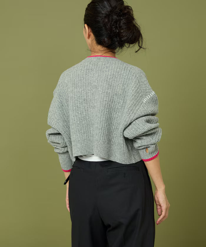 Short Length Color-block Knit Cardigan