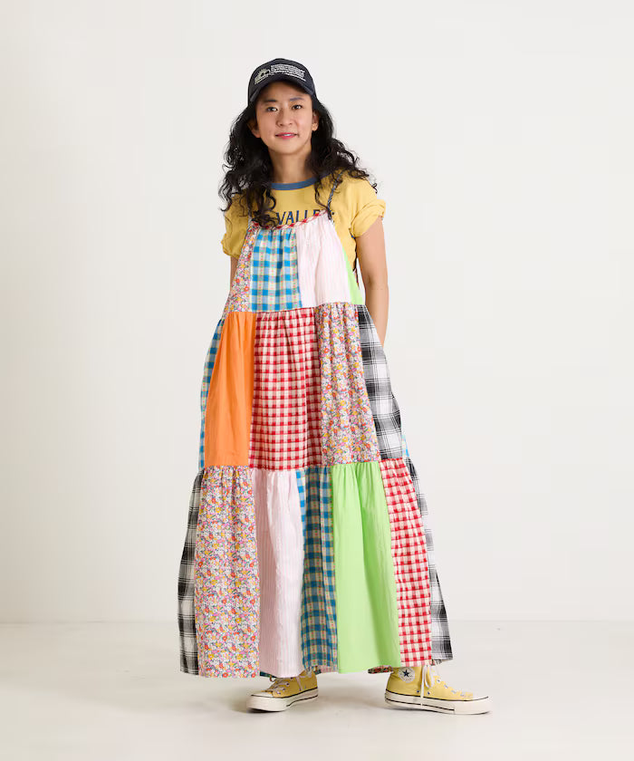 Patchwork Three-Tiered Camisole Dress