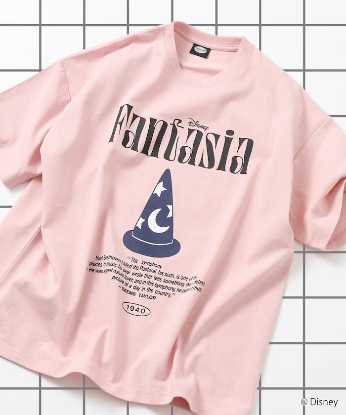 Limited Edition/DISNEY Disney Special Order Big Silhouette Front Print Crew Neck T-Shirt Fantasia