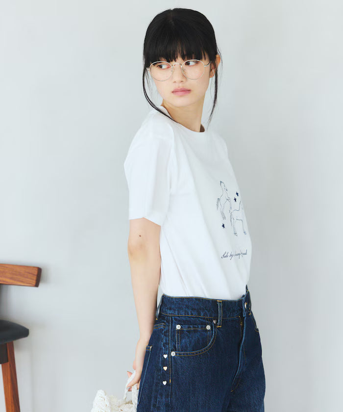 Comfortable Horse Print Crew Neck T-Shirt