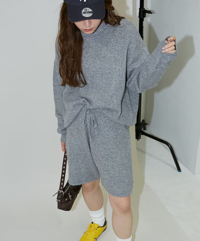 Knit Top Short Pants Set Up Limited Edition