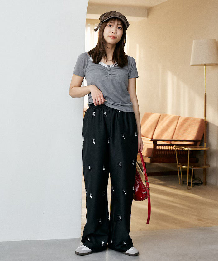 Total Beads Embroidery Easy Slacks Limited Release