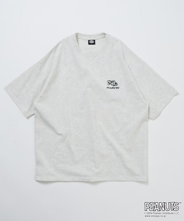 PEANUTS/Peanuts Exclusive Big Silhouette Back Print Crew Neck T-Shirt/HAPPY FUN DAY [Limited Release]