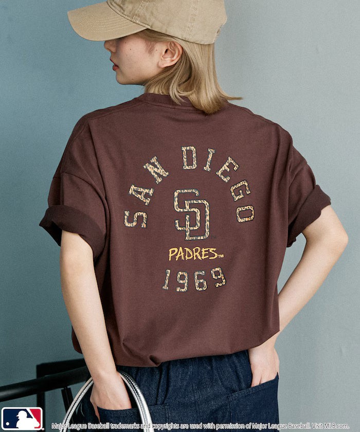 Limited Edition MLB Leopard Print Logo T-Shirt - Brown