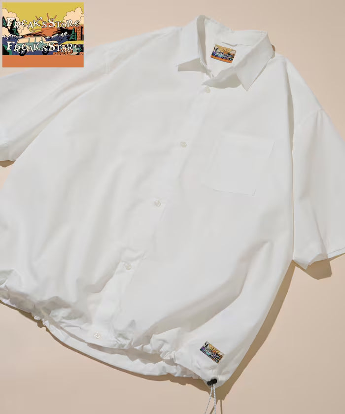 Typewriter Spindle Regular Color Short Sleeve Shirt - White
