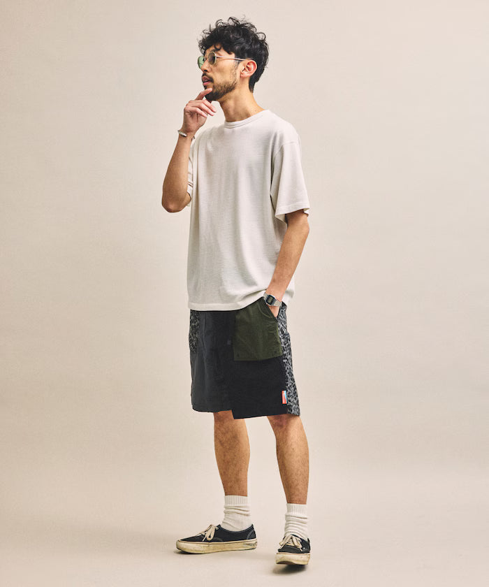 Relaxed Fit Recycled Nylon Webbing Belt Shorts