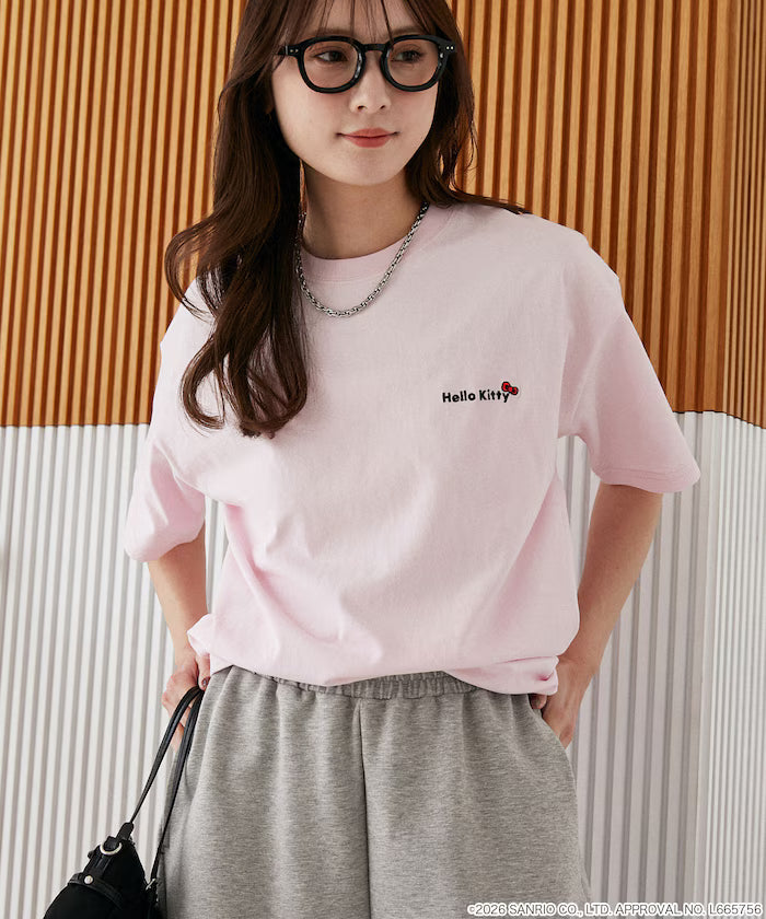 "HELLO KITTY" ID Photo style back print T-shirt limited edition