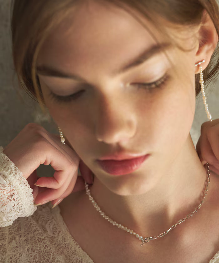 [April 1, 12:00 Release] SILVER925 Freshwater Pearl Earrings / For Both Ears