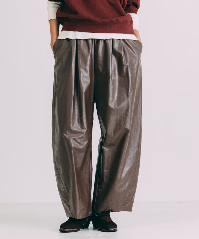 Leatherette Easy Tuck Pants