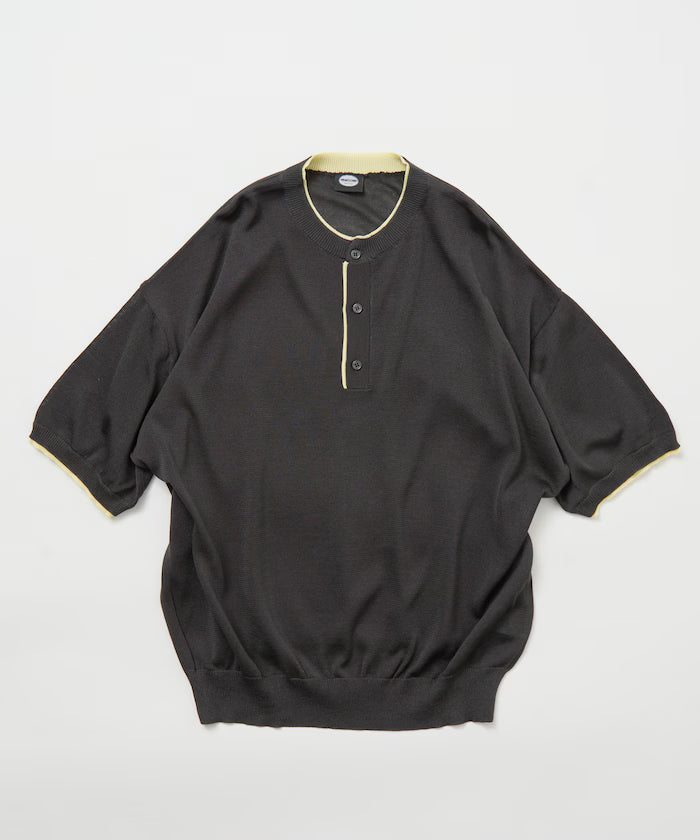Limited Edition Relaxed Fit Color Block Henley Neck Knit