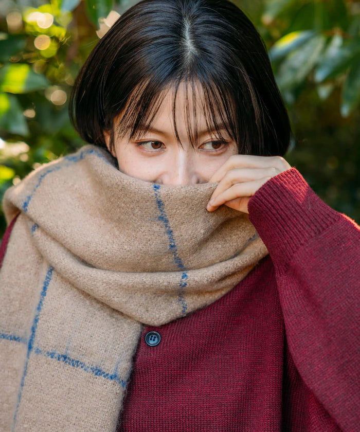 Window Pen Check Pattern Volume Scarf