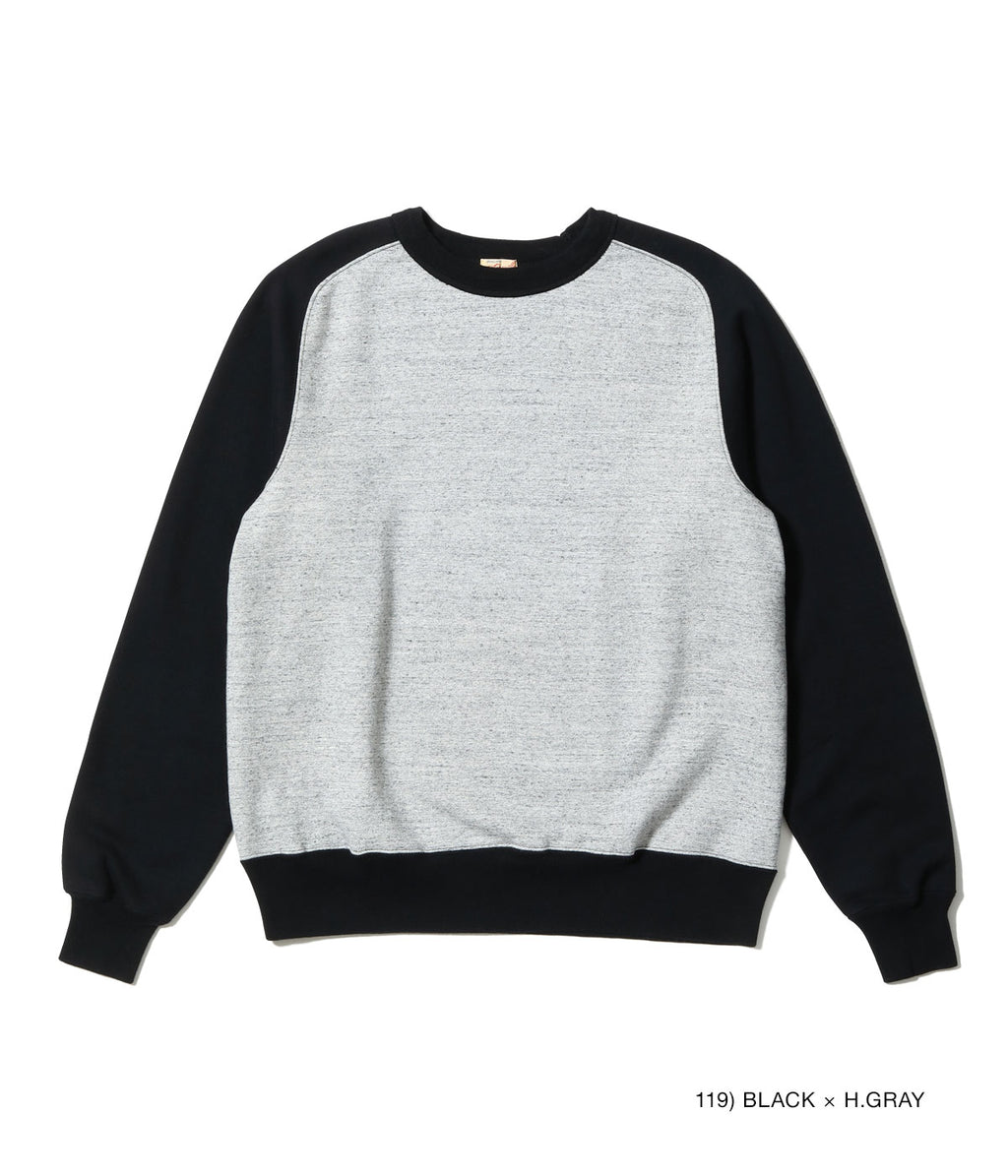 WHITESVILLE FREEDOM SLEEVE SWEAT SHIRT - BLACK × H.GRAY