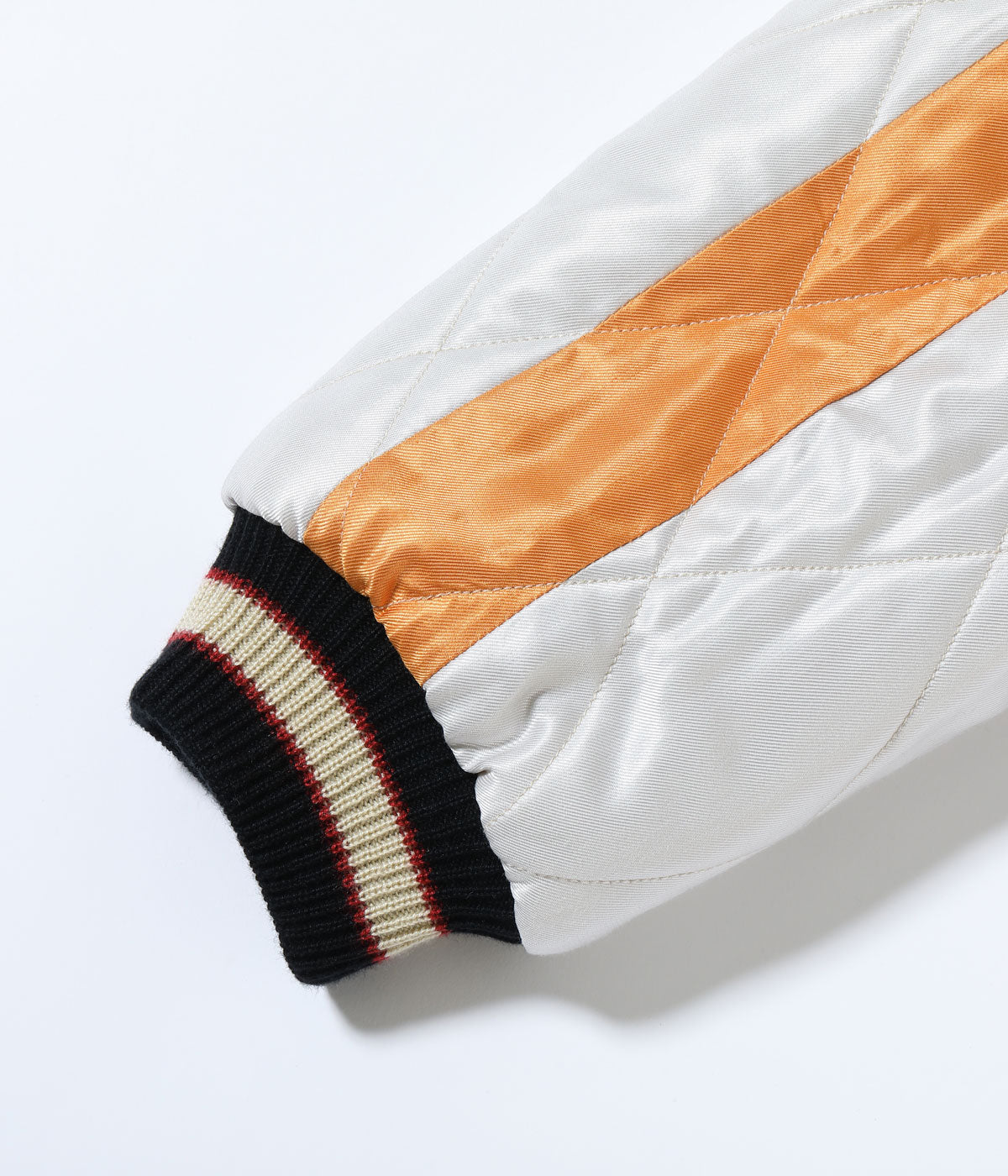 Early 1950s Style Acetate Quilted Souvenir Jacket “WHITE TIGER” × “LANDSCAPE”
