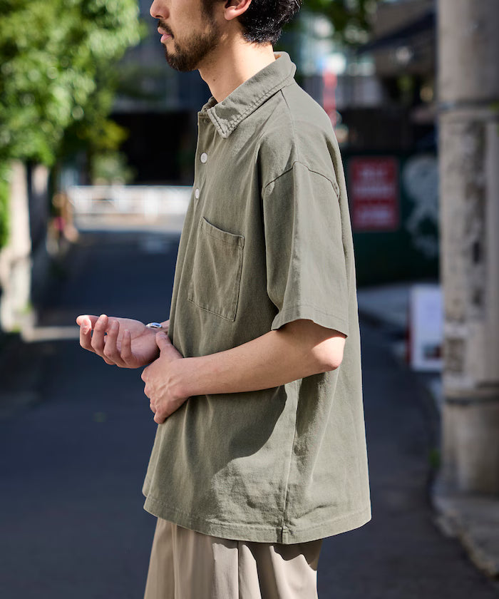 HEAVY WEIGHT/Heavyweight Pigment Short Sleeve Polo Shirt/T-shirt/10.5 oz