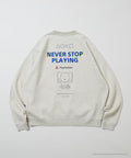 Big Silhouette Logo Back Print Crew Neck Sweat / PlayStation 【Limited Edition】 - Ash Gray