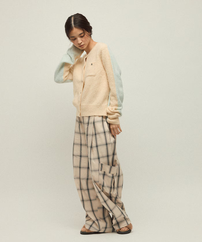 Alpaca Blend Bicolor Knit Cardigan