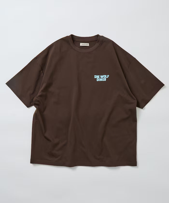 Limited Release SHE WOLF DINER × FREAK'S STORE Shewolf Diner Exclusive Big Silhouette Back Print T-Shirt Antibacterial Odor Resistance Quick Dry