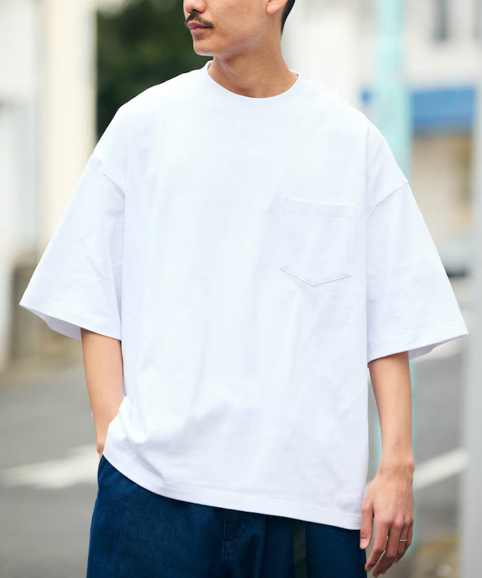 9 oz Heavyweight Big Silhouette Crew Neck Pocket T-Shirt / Heavyweight [Limited Edition] - White