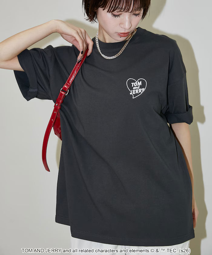 <Functional Material> TOM AND JERRY Heart Graphic T-Shirt Limited Edition