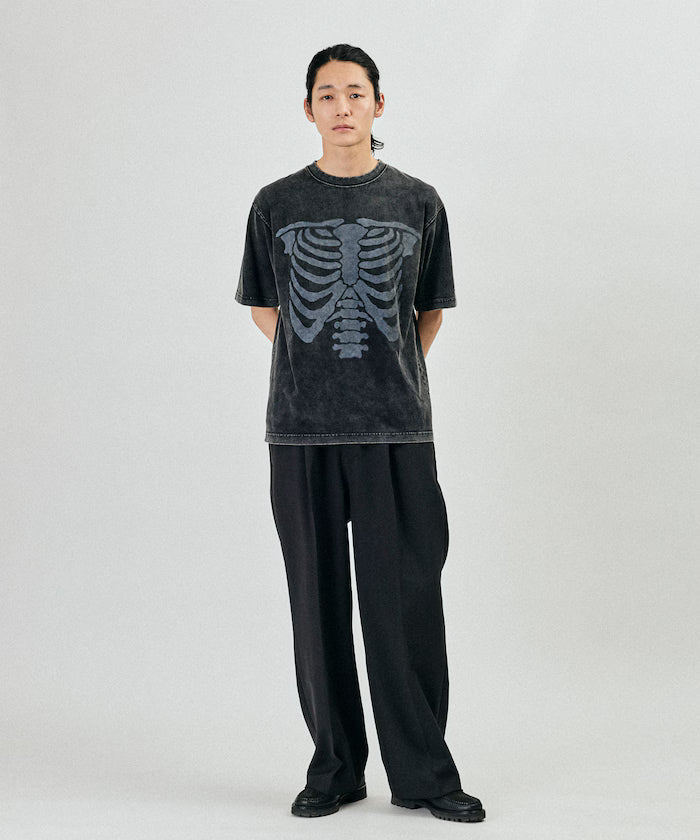 Bone Print Powder Bleach Crew Neck T-Shirt