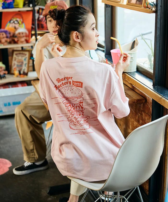 Burger Factory × FREAK'S STORE/ Burger Factory Limited Big Silhouette Back Print Crew Neck T-shirt 【Limited Edition】