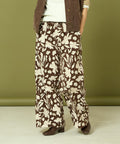 Monotone Embroidered Easy Pants - Brown