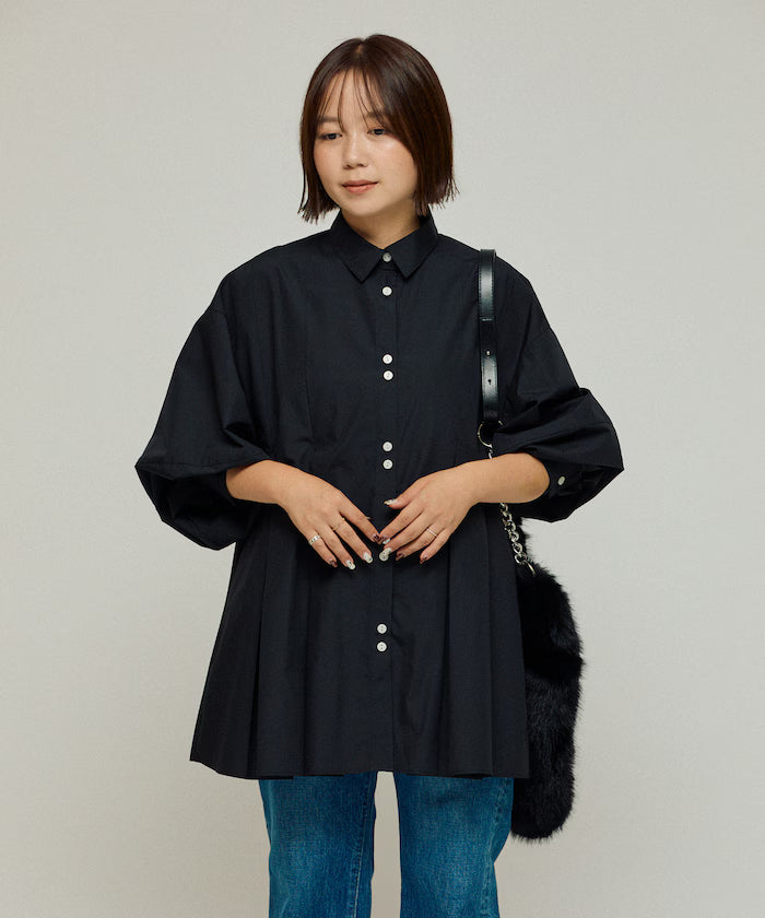 Box Stack Balloon Sleeve Long Sleeve Shirt