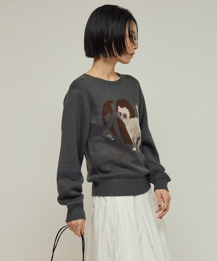 Sweat-like Animal Jacquard Knit