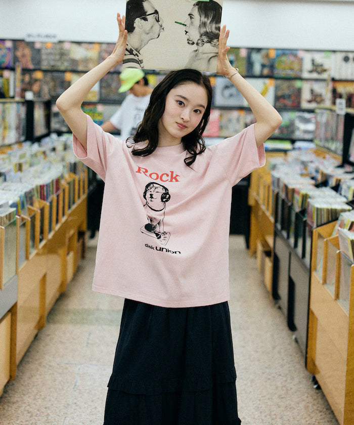 Limited Edition diskunion×FREAK'S STORE Collaboration Shiba Inu Big Silhouette Print Crew Neck T-Shirt
