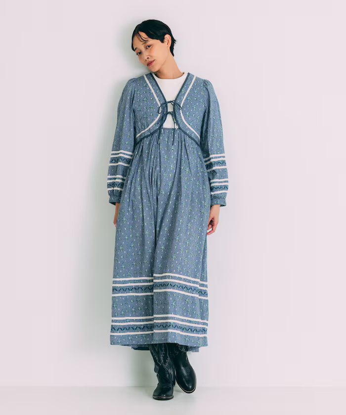 Bust Cut One-Piece with Chest Quilt and Ribbon