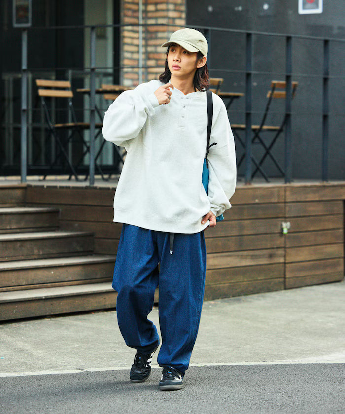 Big Silhouette Henley Neck Sweat Pullover [Limited Edition]